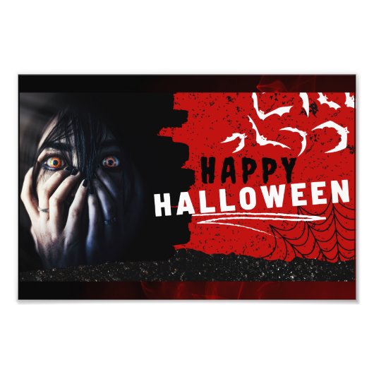 怖い女性ハロウィンホラーポスター フォトプリント            (正面)