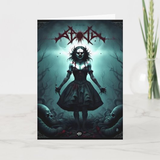 怖い女性ハロウィーン カード (正面)