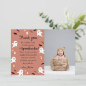 怖い小さな子供たちのハロウィン1歳の誕生日 サンキューカード (スタンド正面)