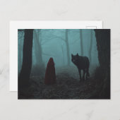 怖い小さな赤い乗馬フード人狼 ポストカード (正面/裏面)