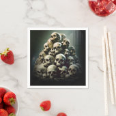 怖い山の叫び声スカルハローウィンパーティ スタンダードカクテルナプキン (インサイチュ)