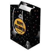 怖い幽霊たちパターンハローウィンパーティ ミディアムペーパーバッグ (裏面アングル)