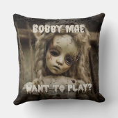 怖い幽霊のよく出るナース人形 – ホラー映画 クッション (裏面)