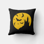 怖い幽霊のよく出るハウスとこうもりハッピーハローウィン クッション (裏面)