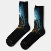 怖い幽霊のよく出るハウスアットナイトオンブラック ソックス (左)