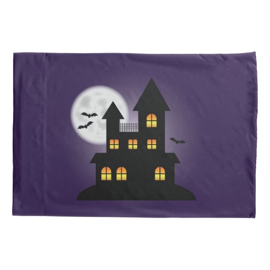 怖い幽霊のよく出るハウスオンパープルハロウィーン 枕カバー (裏面)