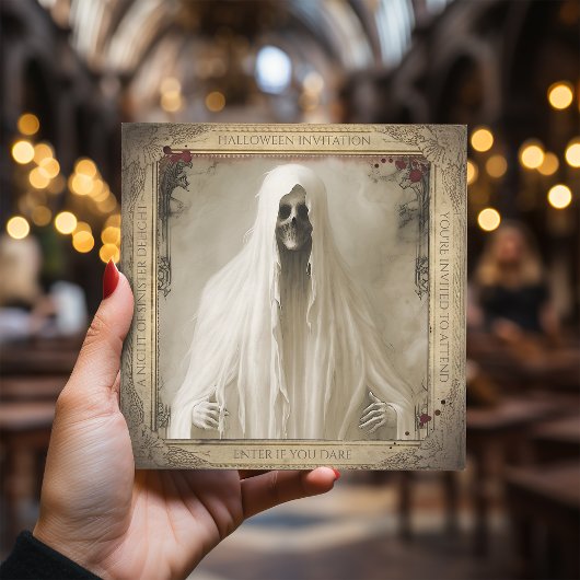 怖い幽霊のよく出る幽霊QRコード大人ハロウィーン 招待状
