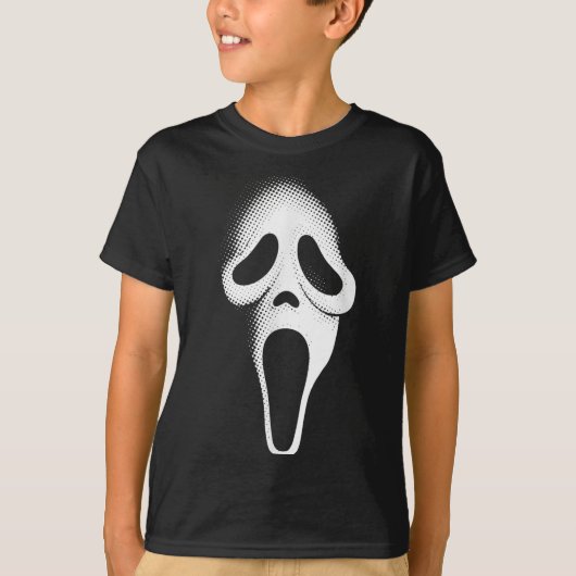 怖い幽霊の顔 ハロウィンパーティーマスク Tシャツ (正面)