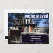 怖い幽霊タウン建物 |お知らせ ポストカード (正面/裏面)