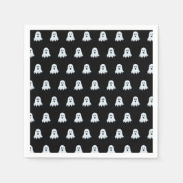 怖い幽霊パターン白黒 スタンダードカクテルナプキン