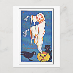 怖い幽霊ヴィンテージハロウィーン ポストカード