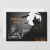 怖い幽霊屋敷のハロウィン招待状 招待状 (正面)