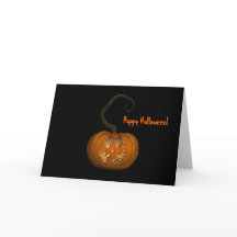 怖い幽霊彫りカボチャハロウィンカード
