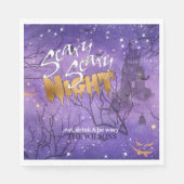 怖い怖い夜ハロウィンパープルID946 スタンダードランチョンナプキン (正面)