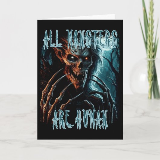 怖い怖い怖いホラー完全に死んでいなモン悪魔またはグール サンキューカード (正面)