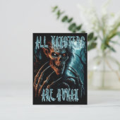 怖い怖い怖いホラー完全に死んでいなモン悪魔またはグール ポストカード (スタンド正面)