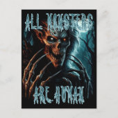 怖い怖い怖いホラー完全に死んでいなモン悪魔またはグール ポストカード (正面)