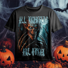 怖い怖い怖いホラー完全に死んでいなモン悪魔またはグール Tシャツ