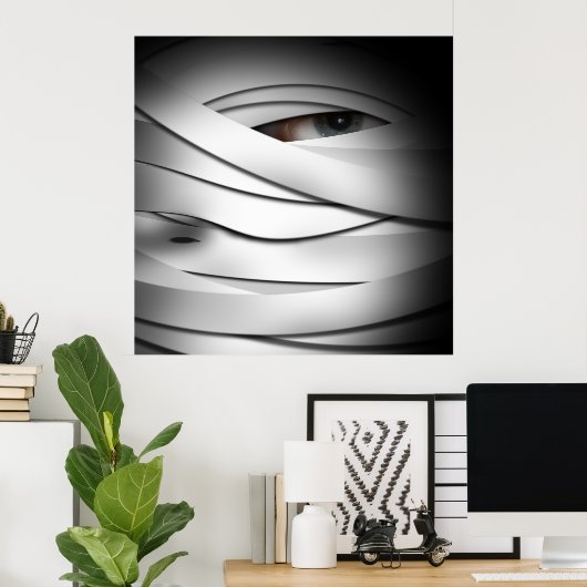 怖い怖い怖い一つ目のハロウィンママ ポスター (ホームオフィス)