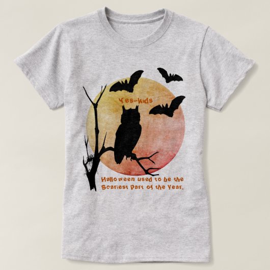 怖い思考オレンジハロウィーン Tシャツ (デザイン正面)