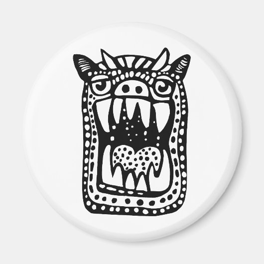 怖い怪物 – 黒 マグネット (正面)