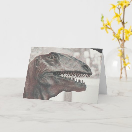 怖い恐竜誕生日 カード (黄色い花)