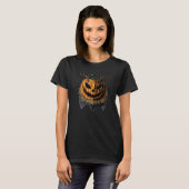 怖い悪いカボチャ祝ハロウィーン Tシャツ (正面フル)