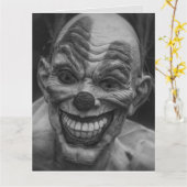 怖い悪のピエロ誕生日スウィートドリームカード カード (黄色い花)