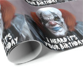 怖い悪ピエロおもしろいビッグ誕生日 ラッピングペーパー (ロールコーナー)