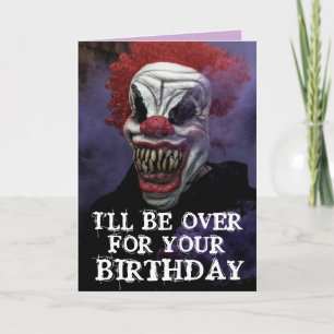 怖い悪ピエロ誕生日おもしろいグリーティングカード カード