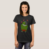 怖い悪魔のコスチュームのオウム ワキアカメキシコインコ Tシャツ (正面フル)