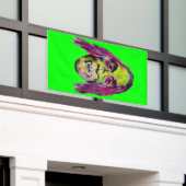 怖い悪魔のホラーモンスターポートレート 横断幕 (ビルの外側)