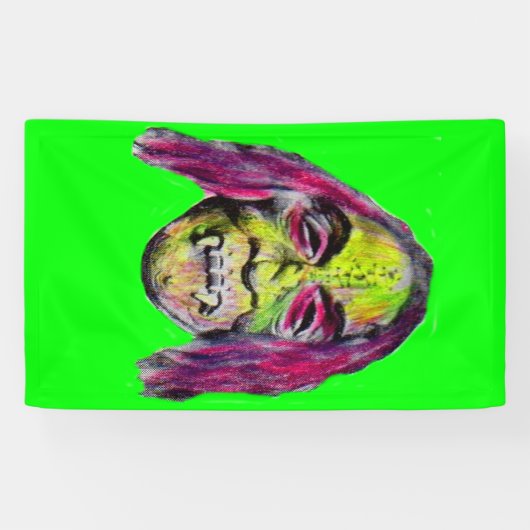 怖い悪魔のホラーモンスターポートレート 横断幕 (横)