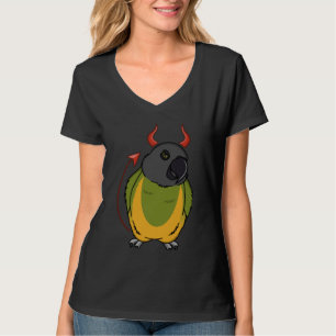 怖い悪魔の衣装のオウム I セネガルオウム Tシャツ
