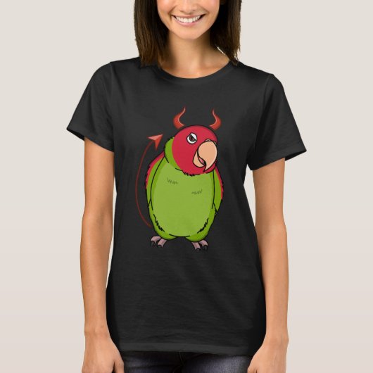 怖い悪魔の衣装オウム私のさくらんぼの髪の毛 Tシャツ (正面)