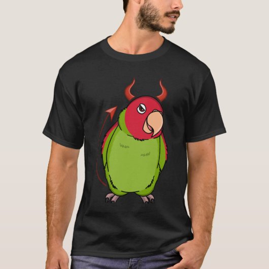 怖い悪魔の衣装オウム私のさくらんぼの髪の毛 Tシャツ (正面)