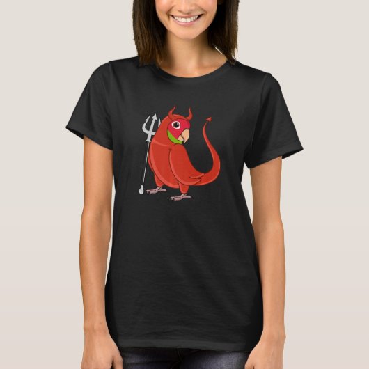 怖い悪魔の衣装オウム私のさくらんぼの髪の毛 Tシャツ (正面)
