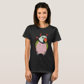 怖い悪魔の衣装オウム私はインコを口ひげ Tシャツ (正面フル)