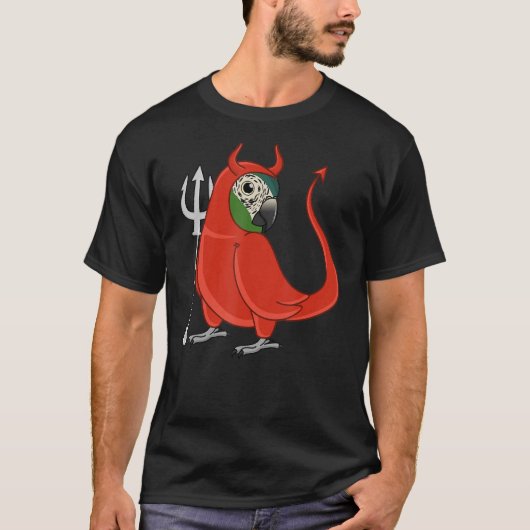 怖い悪魔の衣装オウム私はMacaw持っている Tシャツ (正面)
