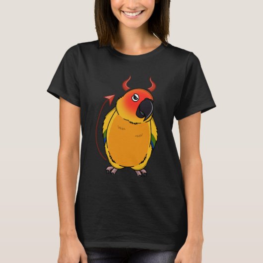 怖い悪魔の衣装オウムI太陽の構成 Tシャツ (正面)