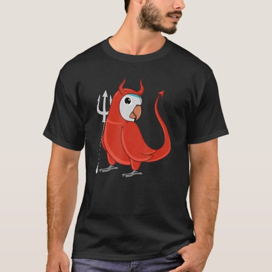 怖い悪魔の衣装オウムi青い僧侶Paraketク Tシャツ (正面)
