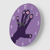 怖い手は目風変わりを見張る指を持つ ラージ壁時計 (傾斜)