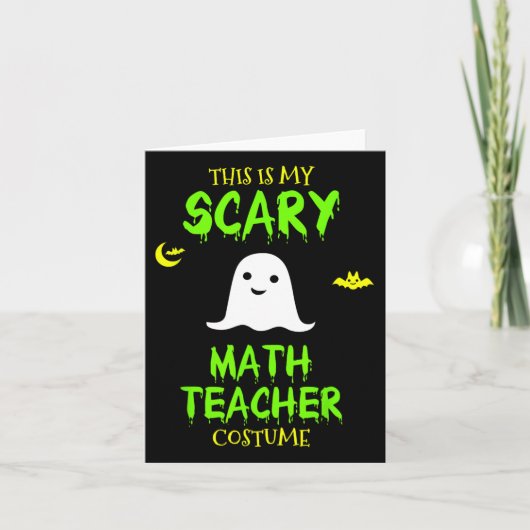 怖い数学先生衣装ハロウィーン怠惰な簡単Chr カード (正面)