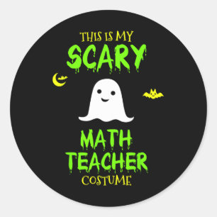 怖い数学先生衣装ハロウィーン怠惰な簡単Chr ラウンドシール