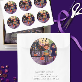 怖い時間のモンスターキッズ ハロウィン ラウンドシール