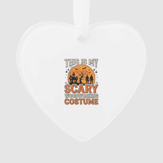 怖い木工の衣装 ハロウィン ヴィンテージデザイン オーナメント (正面)