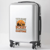 怖い木工の衣装 ハロウィン ヴィンテージデザイン シール (スーツケース)