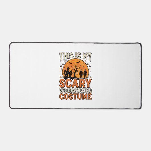 怖い木工の衣装 ハロウィン ヴィンテージデザイン デスクマット (正面)