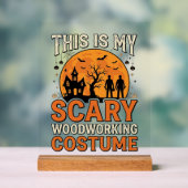 怖い木工の衣装 ハロウィン ヴィンテージ デザイン アクリルサイン (ニュートラル)
