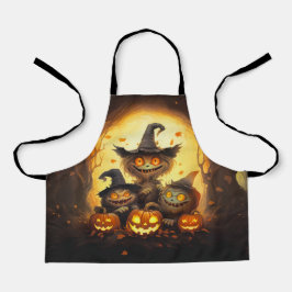 怖い森の怪物ハッピーハローウィン エプロン